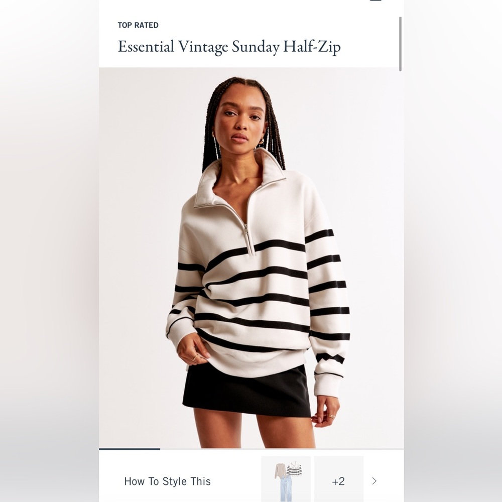 NWT Abercrombie Vintage Sunday Half Zip - Medium